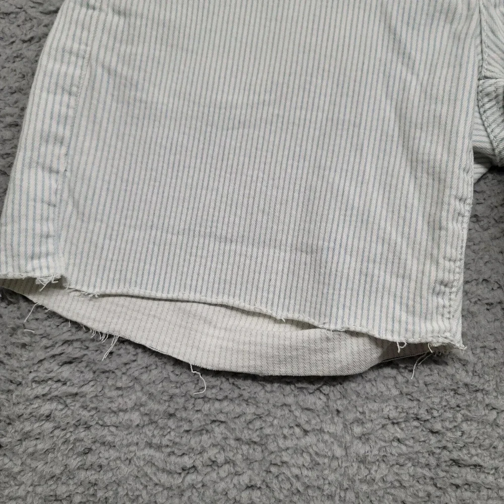 Levi's Shorts Womens 28 White blue Striped Casual White Tab Cut Off Outdoor Logo